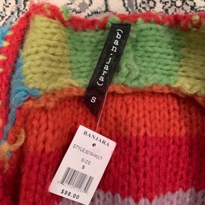 Knitted rainbow cardigan/wrap